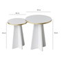 Hanah Home Mushroom 2 - Juego de mesas de centro, Dorado y Blanco